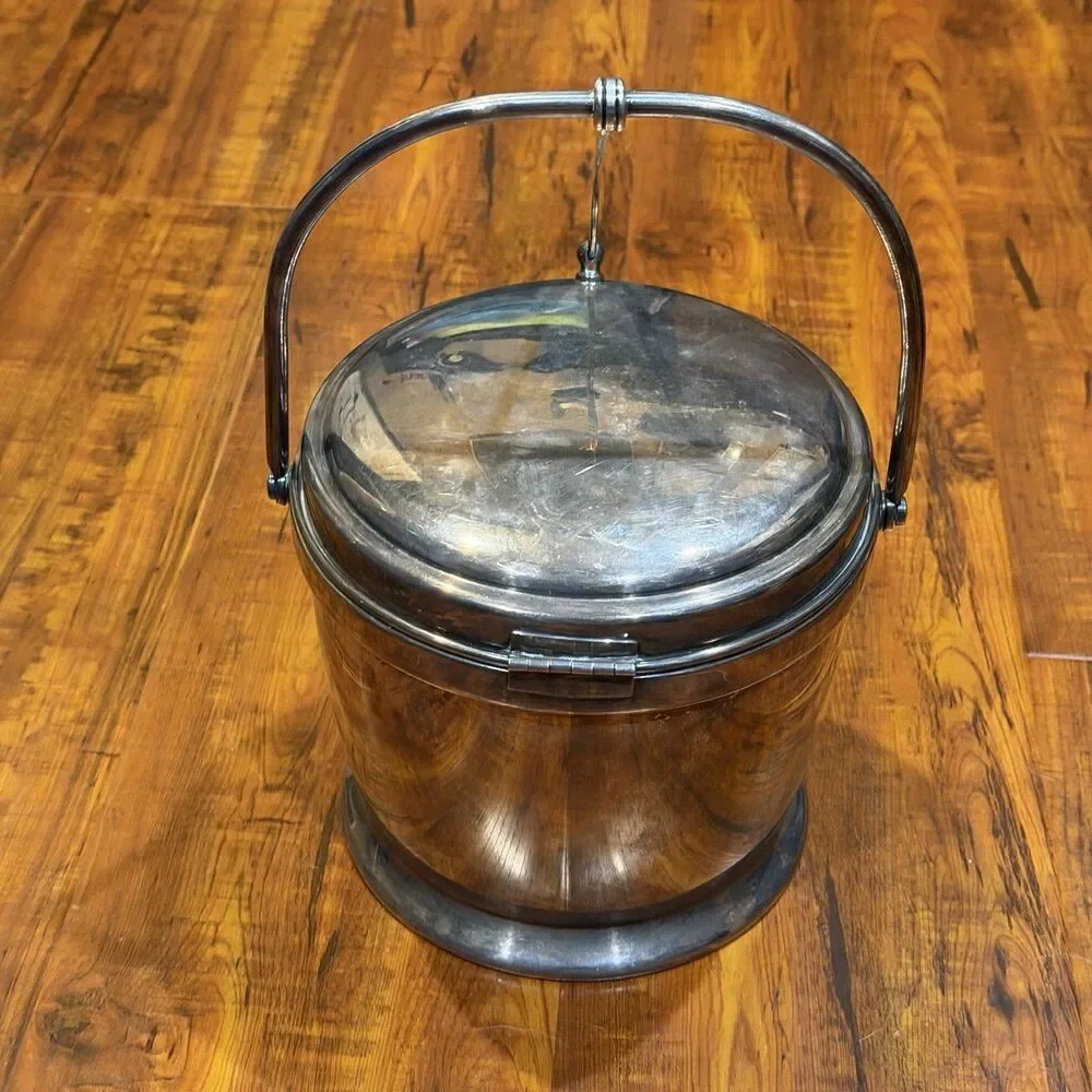 Vintage Bernard Rice's Sons Apollo E.P.C. Silver Plate 7103 Ice Bucket w/ Tongs